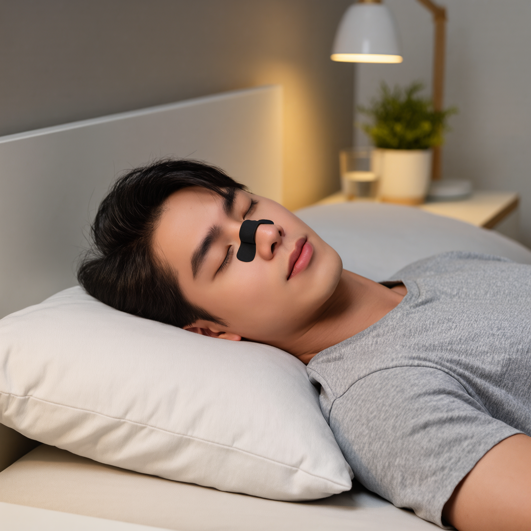 CottonHaze anti-snoring nasal strips usage on bed